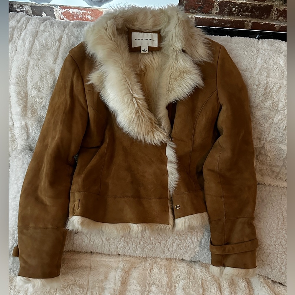 BANANA REPUBLIC Vintage Fur 100% Leather jacket